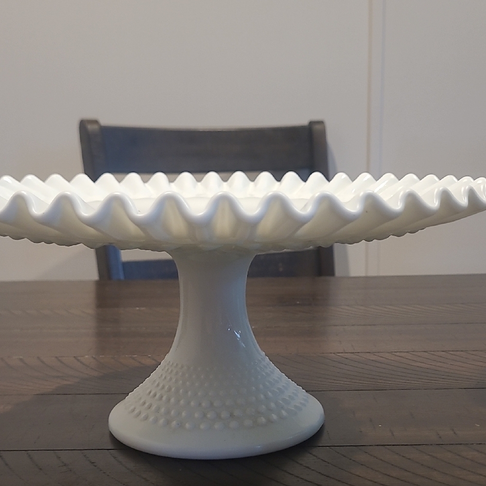 Fenton White Ruffled Edge Cake Stand - Picture 6 of 7